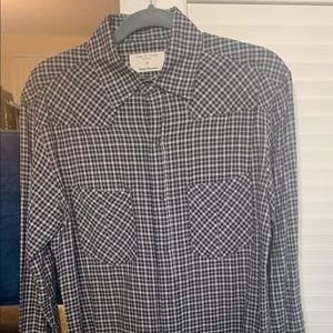 Men’s Black and White Rag and Bone Flannel Shirt